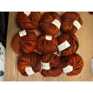 Trendsetter Yarns Illusion 969 Orange Rust Wool Blend 9 Skeins Dye Lot 5176